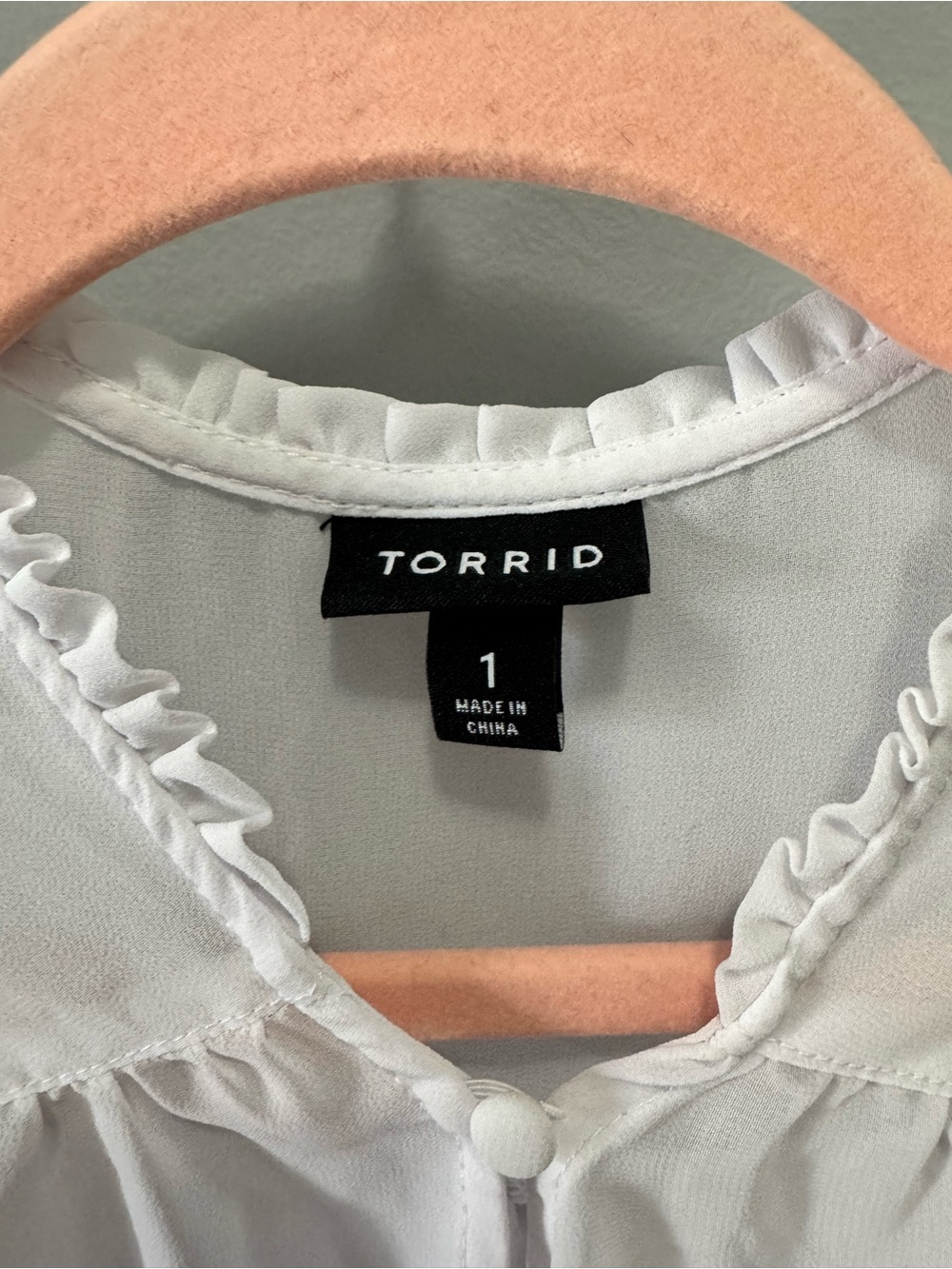 torrid White Eyelet Lace-Trim Button Down Blouse - Picture 3 of 6